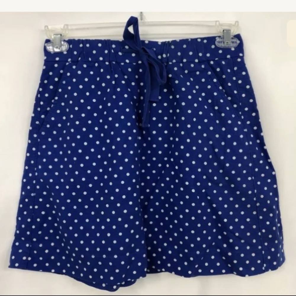 J CREW BLUE POLKA DOT LINEN SKIRT‎ 0